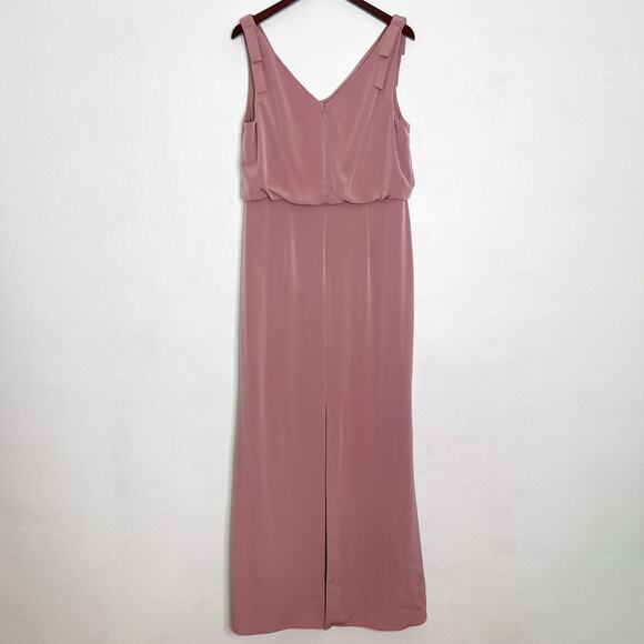 Adrianna Papell Pink Sleeveless Long Cowl Neck Gown Size 16 - Picture 7 of 12